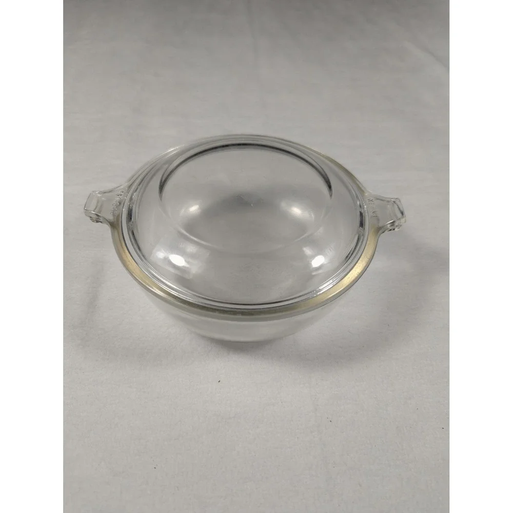 Set of 3 Vintage‎ Pyrex Clear Glass Round Casserole Dish